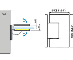 Standard Duty Shower Hinges With Covers Wall to Glass Bathroom Door Clamps L-5102